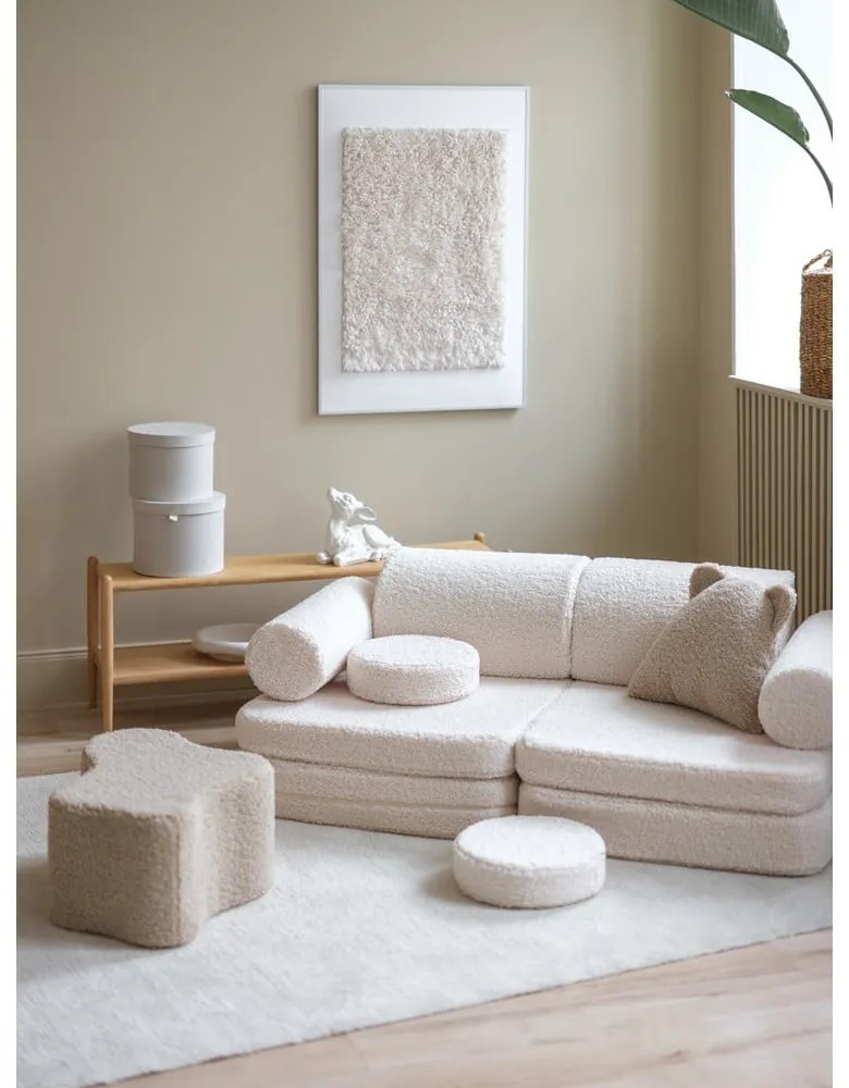 Кремав детски диван от букле 132 cm Settee – Wigiwama