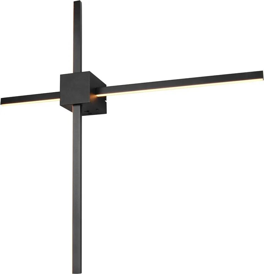 Матово черно LED затъмняваща се стенна лампа Cassino – Trio