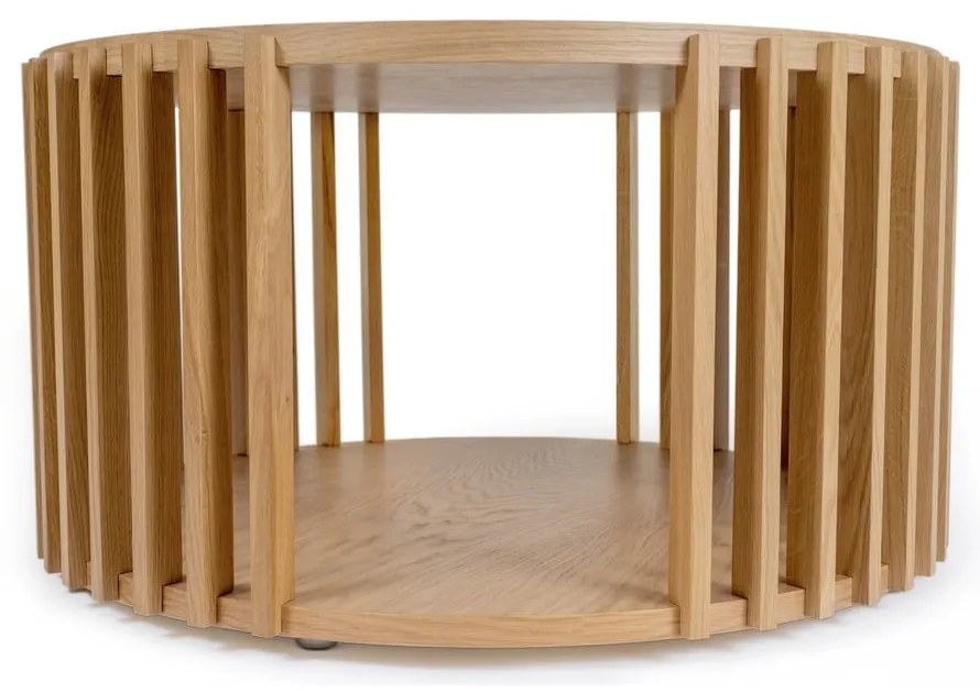 Дъбова маса за кафе , ø 83 cm Drum - Woodman