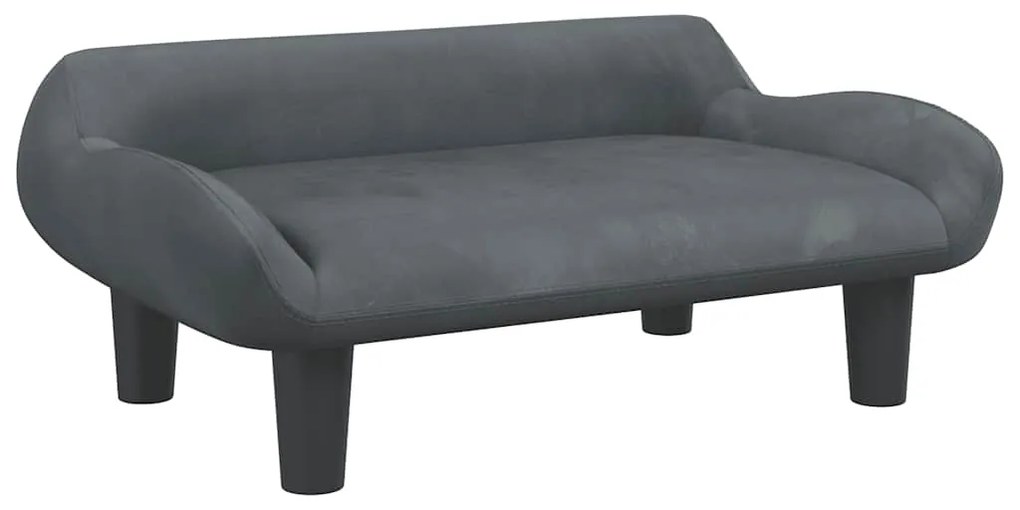 3196351 vidaXL Детски диван, тъмносив, 70x40x24 см, кадифе