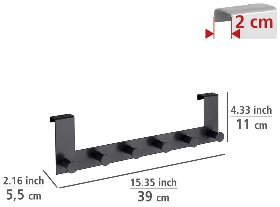 Черен метален стелаж за врата 39 cm Celano – Wenko