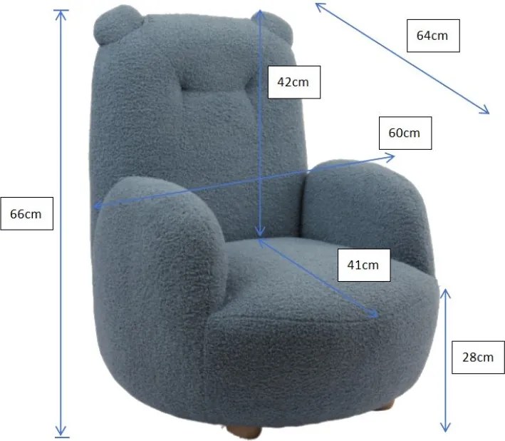 Бежов детски стол от прежда с примки от букле Rocky – Vipack