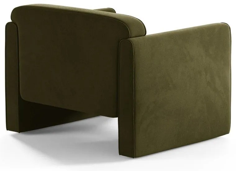 Зелено кадифено кресло Abby – Micadoni