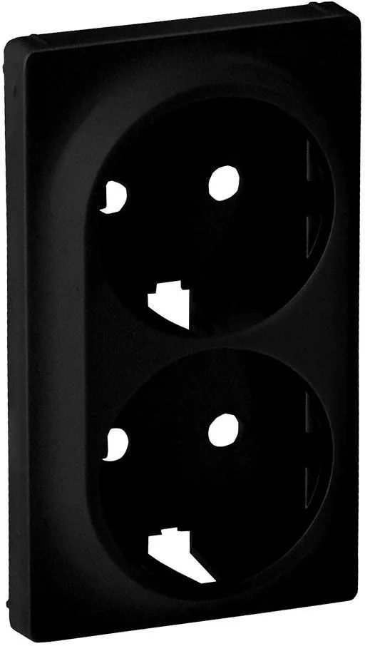 Legrand Лицев панел за двоен контакт шуко с детска защита цвят Черен Valena Life  - 756952