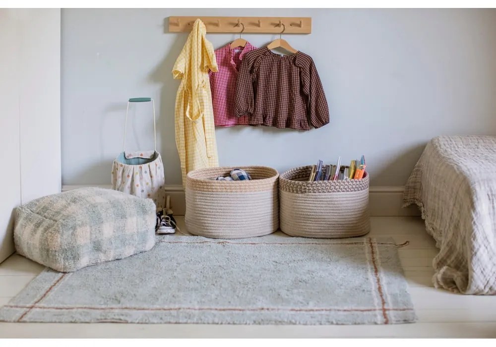 Светлосин детски пуф Vichy Blue Sage – Lorena Canals