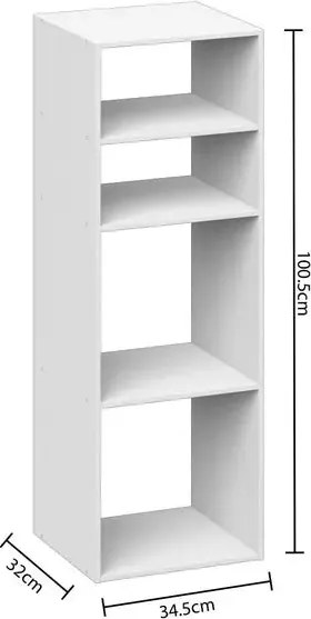 Рафт 5five Mix'n Modul, 2+2 отделения, MDF, 35x32x101 cm - Сив