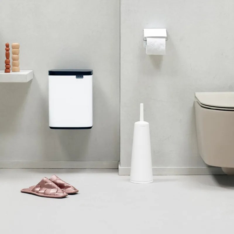 Кош за боклук Brabantia Bo Small 1006627, 7 л, Плавно и безшумно отваряне, Противоплъзгаща основа, Бял