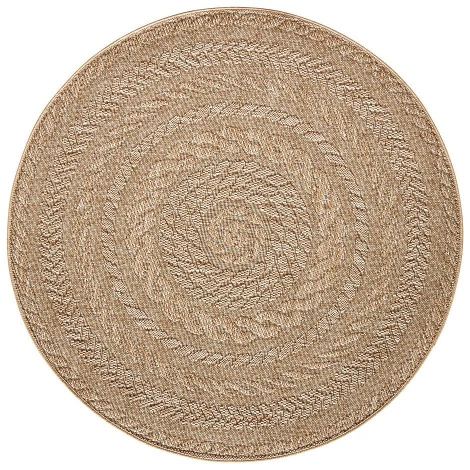 Бежов килим за открито , Ø 160 cm Almendro - NORTHRUGS
