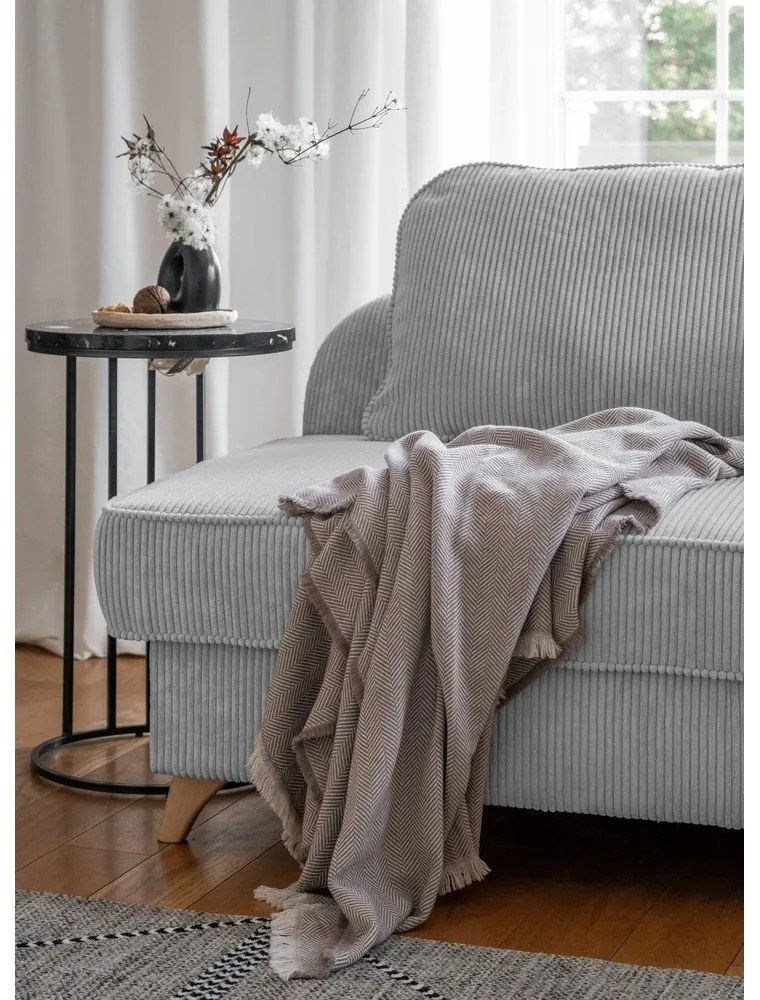 Светлосив шезлонг от рипсено кадифе (десен ъгъл) Chic Charlotte – Miuform