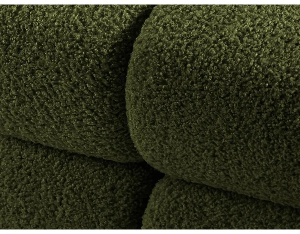 Зелен модулен ъглов диван от букле (десен ъгъл) Bellis – Micadoni Home