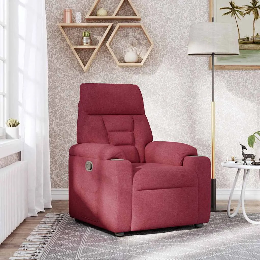 4015545 vidaXL Стол реклайнер, виненочервен, текстил