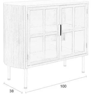 Витрина от масивно каучуково дърво в естествен цвят 100x80x38 cm Yaz – White Label