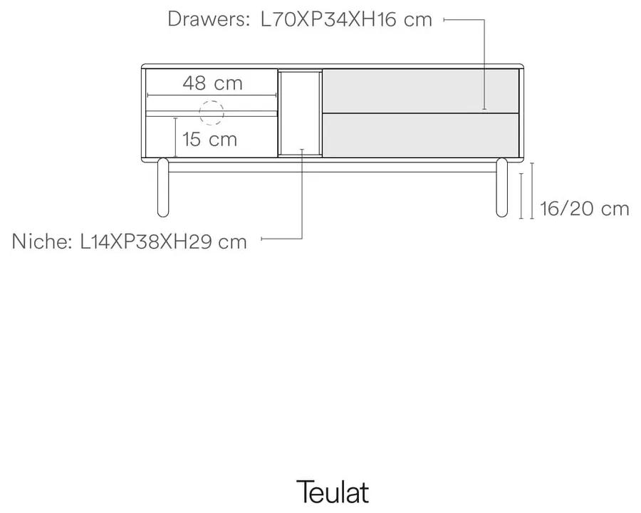 Синя/сива маса за телевизор 140x56 cm Corvo – Teulat