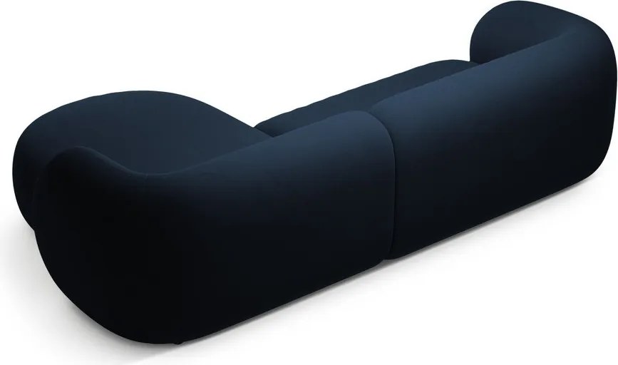 Син кадифен ъглов диван (десен ъгъл) Kate – Micadoni