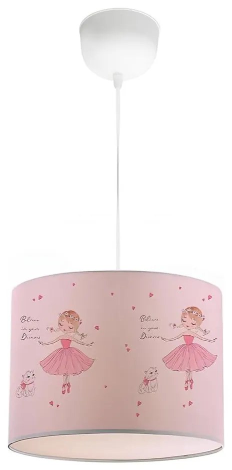 Детски полилей CANDY 1xE27/40W/230V розов