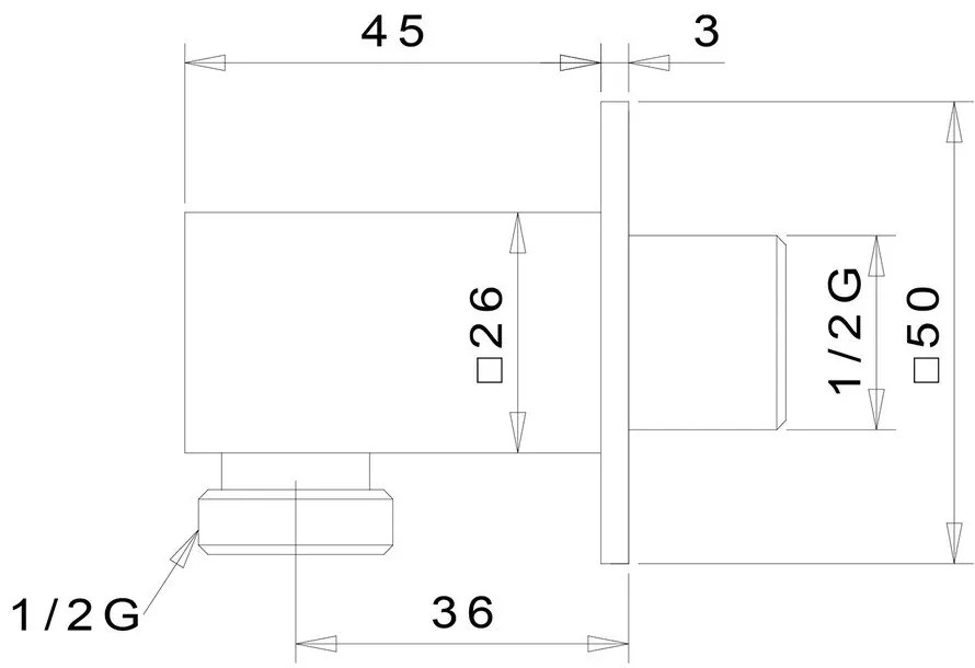 Месингова част за свързване към душ в лъскаво сребристо – Sapho