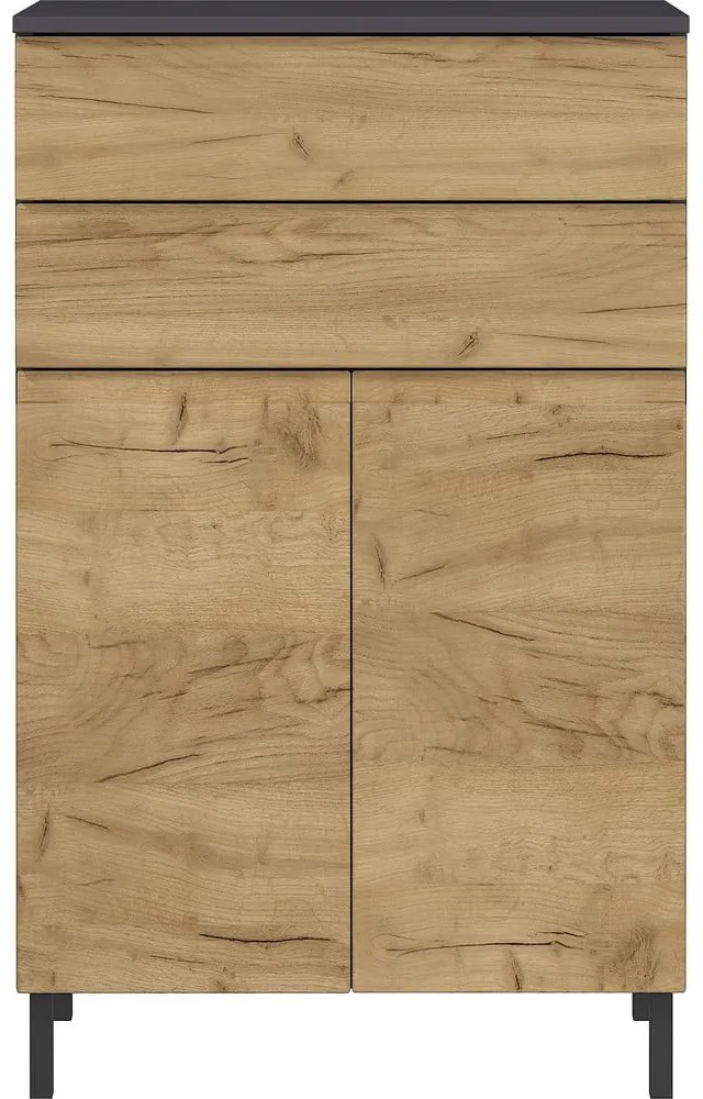 Тъмно сив шкаф за баня в дъб 60x97 cm Salinas - Germania