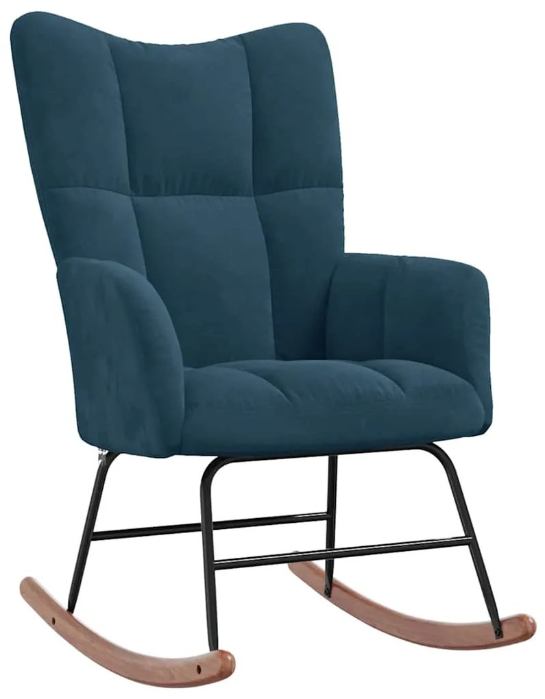 328149 vidaXL Люлеещ стол, син, кадифе