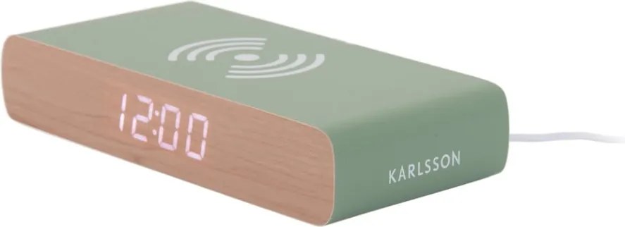 Дигитална аларма с безжично зарядно Retro Flat LED – Karlsson