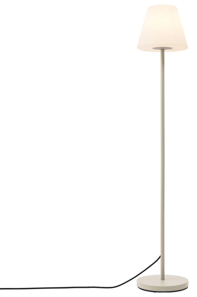 Външна подова лампа бежова с бял абажур IP65 - Virginia