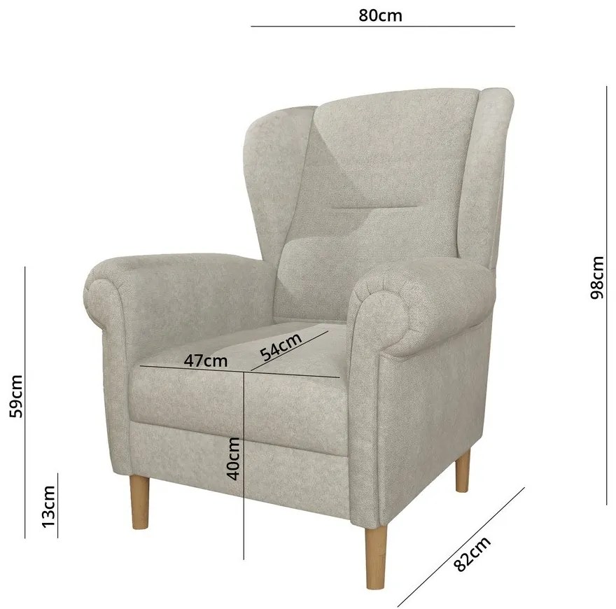 Бежово кресло крило Swan – Ropez