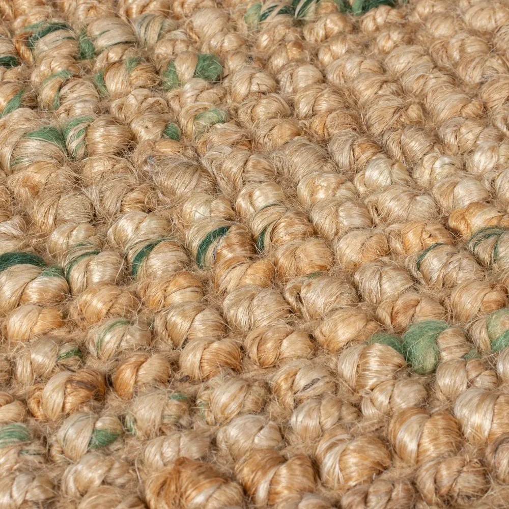 Зелено-естествен двустранен ръчно изработен ютен килим 160x230 cm Jute Boucle Green – Flair Rugs