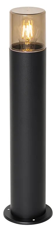 Външна подова лампа черна с опушен абажур 50 см - Odense