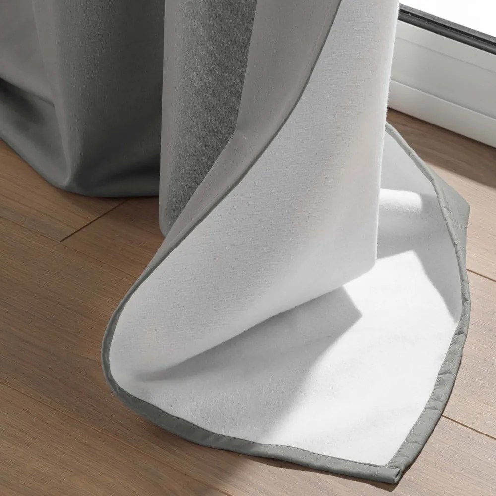 Сиво термо перде от микрофибър 135x260 cm Micropolar – douceur d'intérieur