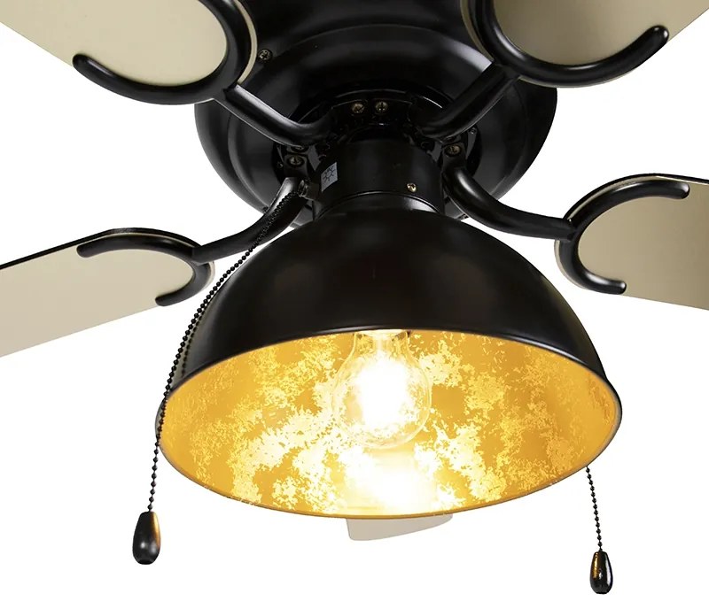 Вентилатор за таван черен с бежово 130 см с въже - Mistral Magna