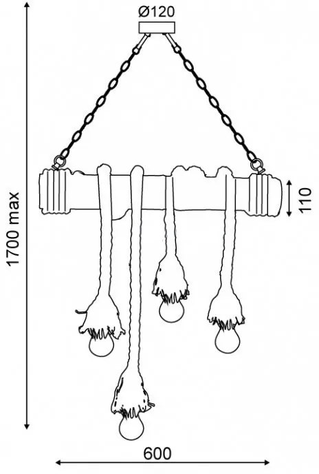 Покривна лампа Chikere-Diameter 60 cm.