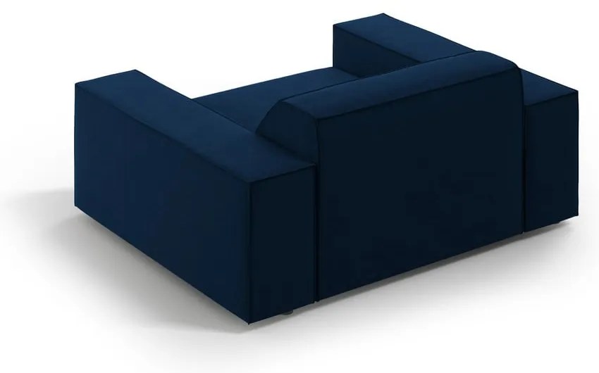 Тъмносиньо кадифено кресло Jodie – Micadoni Home