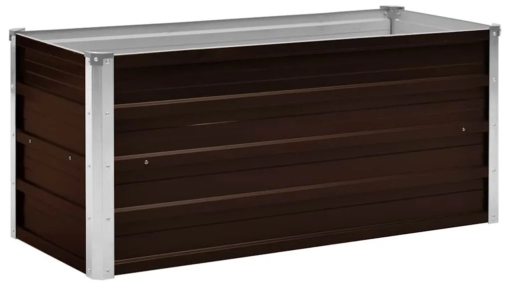 45720 vidaXL Градинска висока леха кафява 100x40x45 см поцинкована стомана