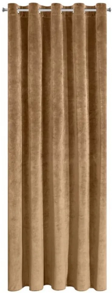 Красиви светлокафяви едноцветни завеси 140 x 250 cm