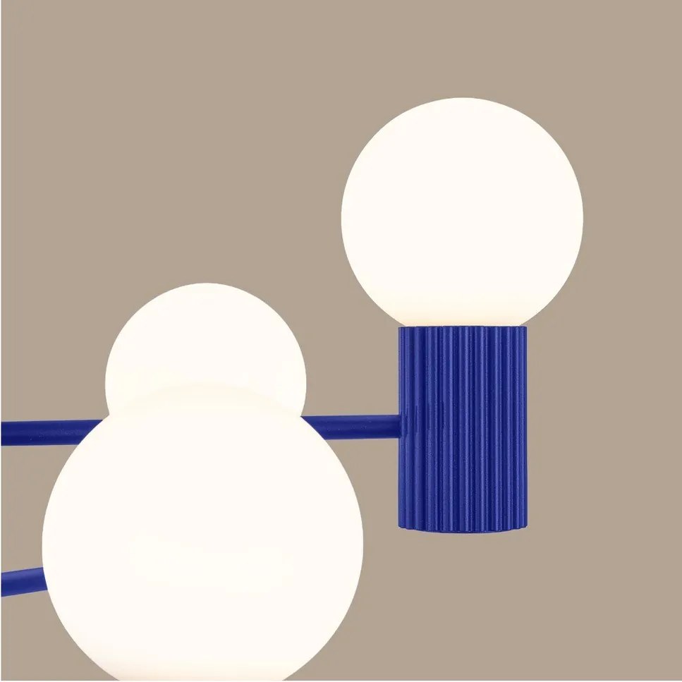 Синьо висящо осветително тяло със стъклен абажур Orbital – Sollux