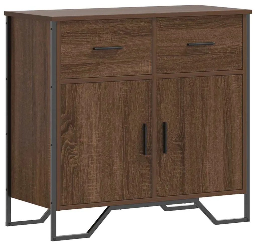 848548 vidaXL Сайдборд, кафяв дъб, 79,5x35,5x74,5 см, инженерно дърво