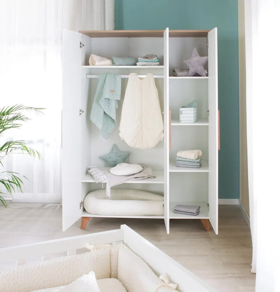 Бял детски гардероб 118x190 cm – Roba