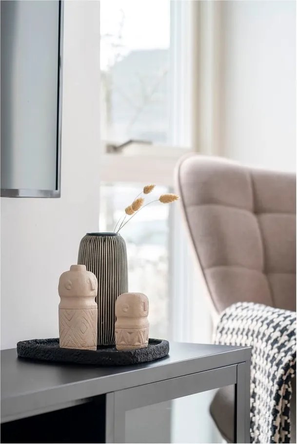 Черно-бяла каменна ваза (височина 20 cm) – House Nordic