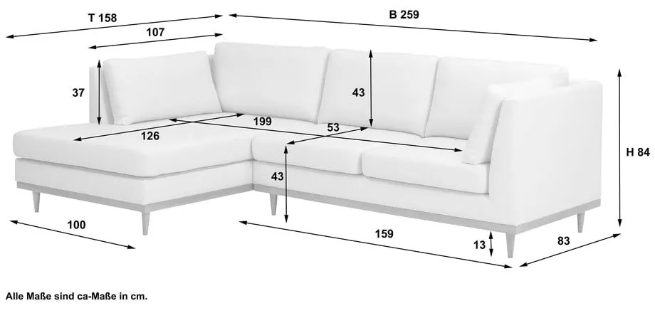 Тъмно сив ъглов диван , ляв ъгъл Larsen - Max Winzer