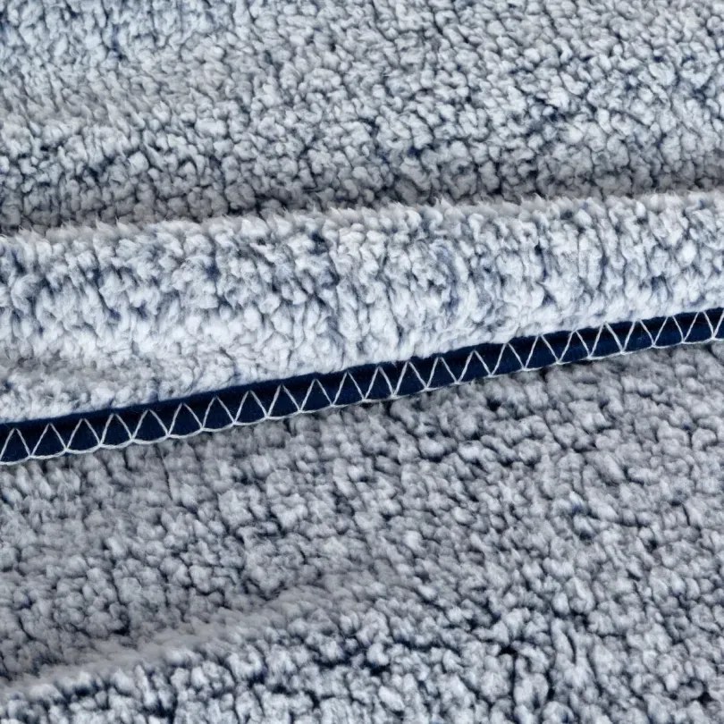 Качествено одеяло с текстура на агнешка вълна - синьо Ширина: 200 см | Дължина: 220 см