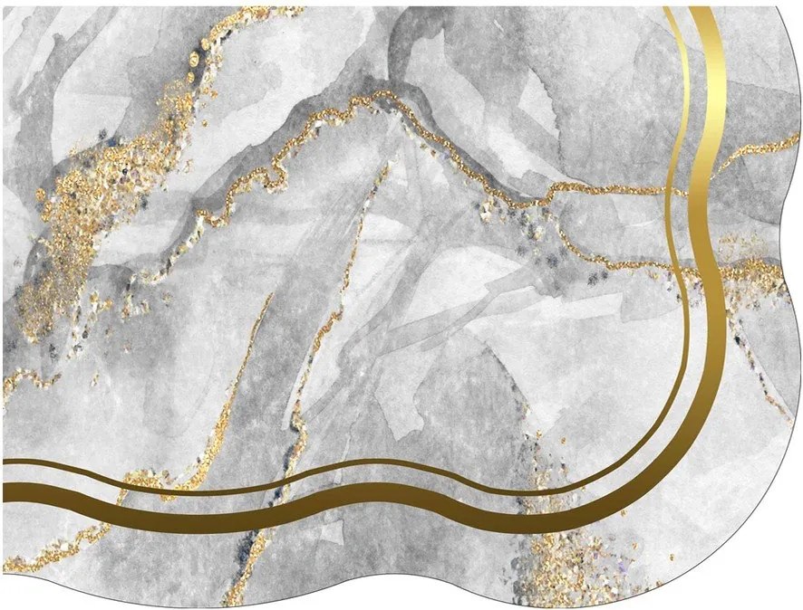 Сиви/ в златист цвят килими за баня в комплект 2 бр. 60x100 cm – Foutastic