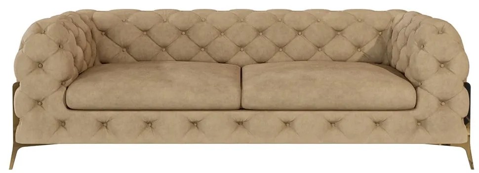 Светлокафяв кадифен диван 225 cm Chelsea Bis – Ropez