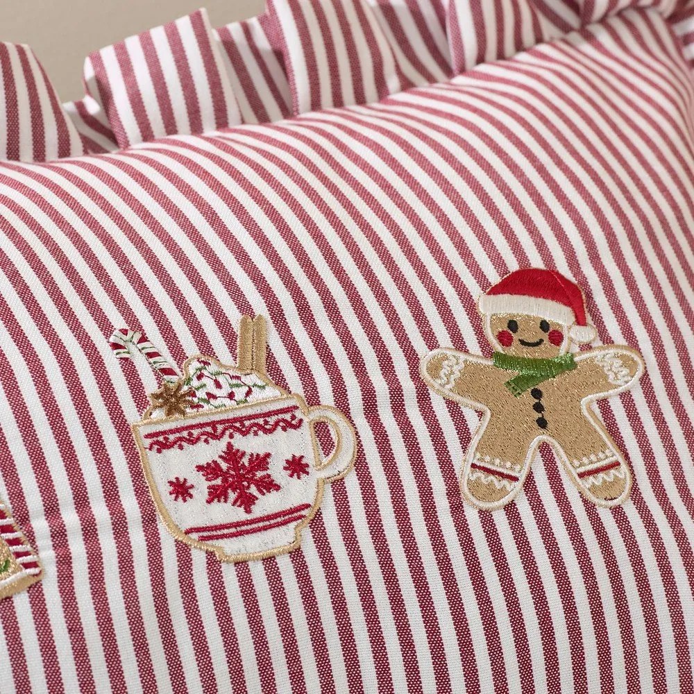 Декоративна възглавница с коледен мотив 30x50 cm Christmas Gingerbread Stripe – Catherine Lansfield