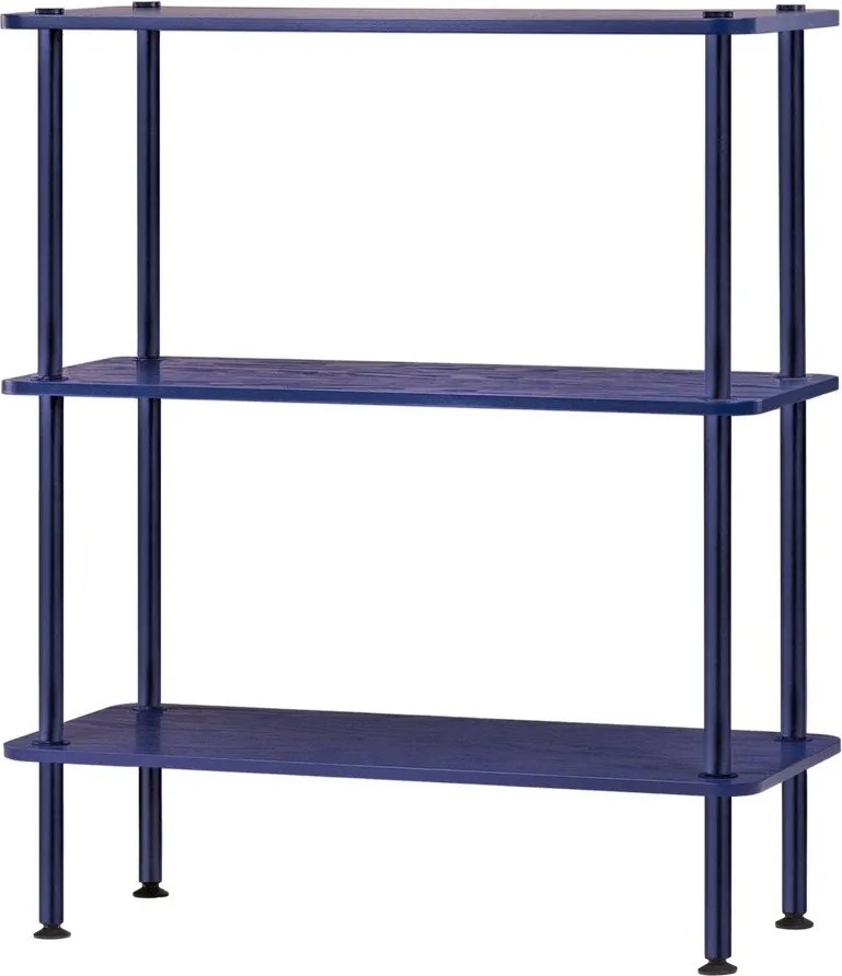 Син стелаж от декор от дъб 80x90,5x35 cm Teidi – noo.ma