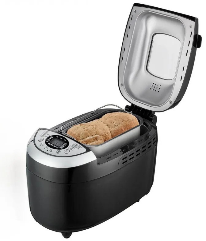 Хлебопекарна FIRST FA-5152-3-BA, 850W, 1.25 кг, 12 програми, Таймер, Незалепващо покритие, Черен/инокс