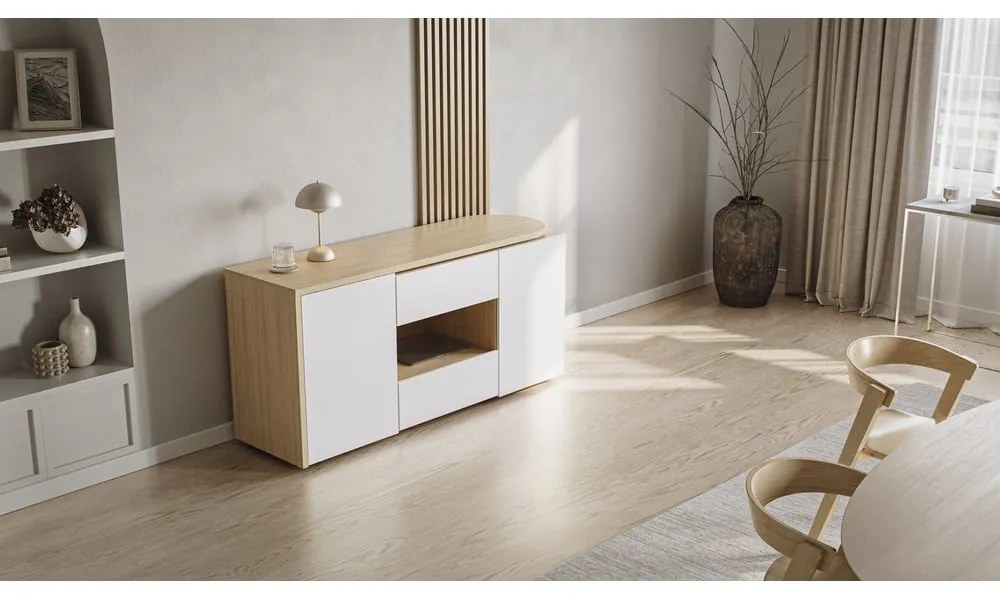 Работна маса с дъбов плот 48x159 cm Tango – TemaHome