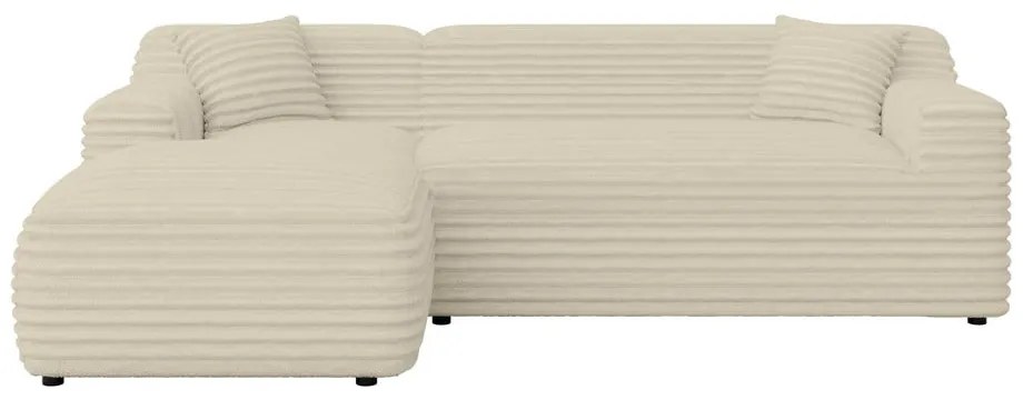 Бежов ъглов диван от рипсено кадифе (ляв ъгъл) Martin – Ropez