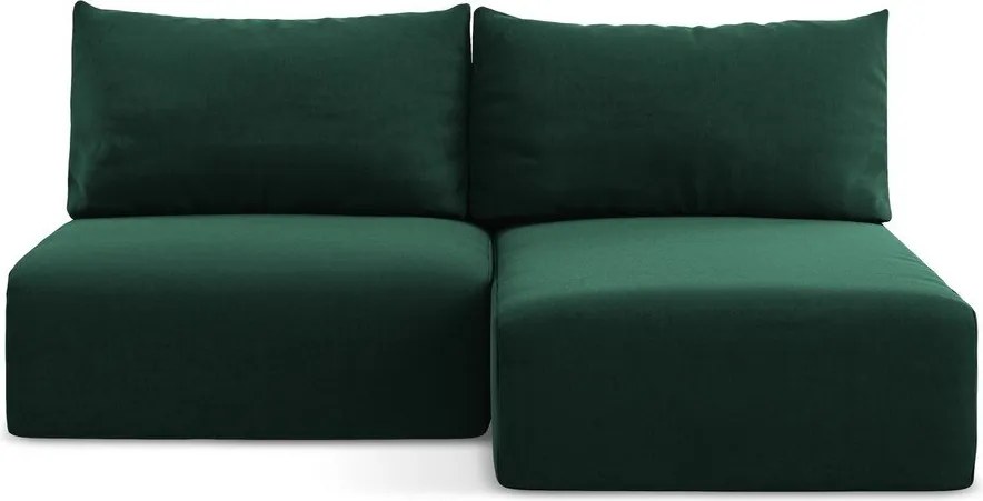 Тъмнозелен кадифен сгъваем/с място за съхранение ъглов диван (десен ъгъл) Kalena – Makamii