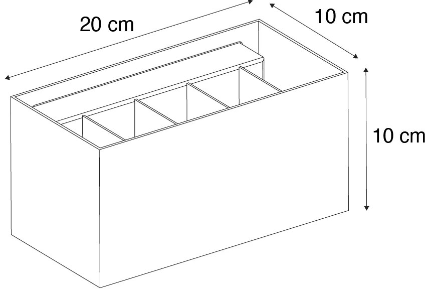 Модерна стенна лампа черна правоъгълна 2-светлина - Edwin