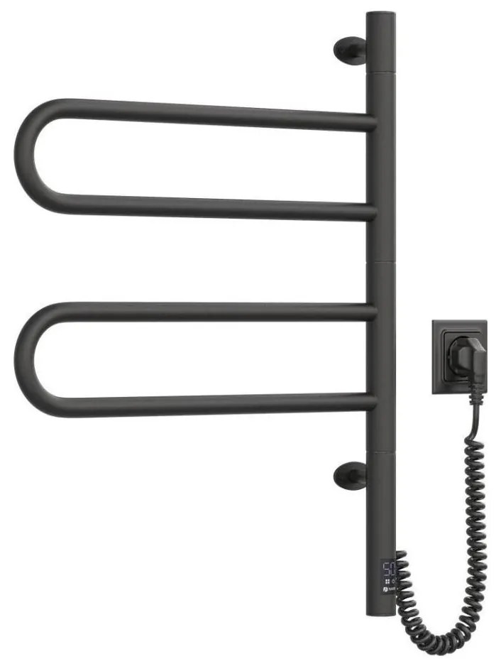 Електрически въртящ се сушилник за кърпи FOUETTE 128W/230V 64,6 см IP44 черен