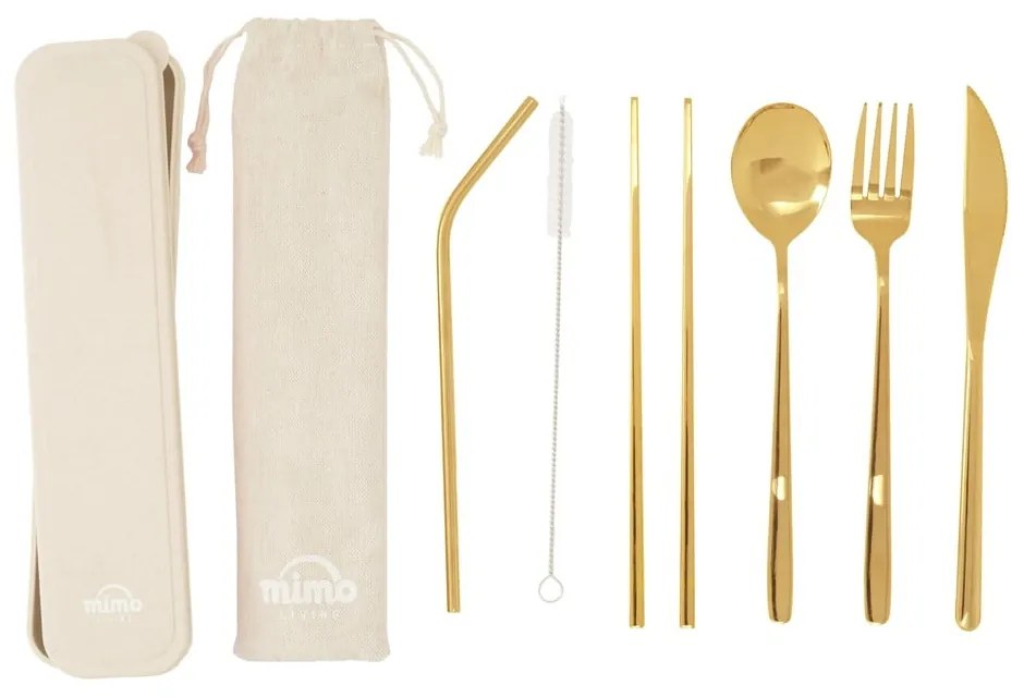 Прибори за хранене 6 бр. от неръждаема стомана в златисто Mimo – Premier Housewares